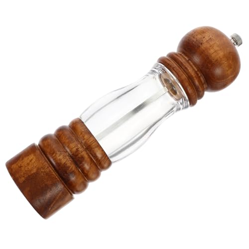 VALICLUD Manuelle Pfeffermühle aus Holz und Acryl Nachfüllbarer Salz Pfeffergrinder mit Langlebigem Edelstahlmahlwerk Kompakt Leicht und Präzise für Feines Mahlen Küche Wiederverwendbar von VALICLUD