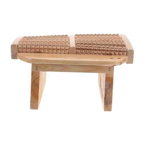 VALICLUD Massagehocker Badezimmer Toilettenhocker Schreibtisch Fußstütze Salon-fußstütze Fußbad-Tool rutschfeste Duschfußstütze Fußhocker Wohnzimmer Fußresthocker Brown Holz von VALICLUD