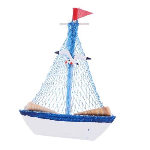 VALICLUD Mediterrane Holzboot Deko Segelboot Modell Retro Stil Tischornament Küstendeko Dekoration Lebensechte Miniatur Segelschiff Figurine für Wohnzimmer Weinregal und Büro von VALICLUD
