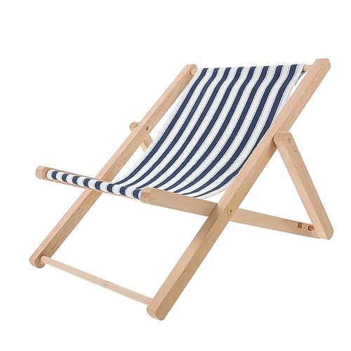 VALICLUD Mediterraner Holz Strandstuhl Deko Objekt Großes Modell mit Gestreiftem Design für Stilvolle Wohnraumgestaltung für Feiern Hochzeiten und Restaurants von VALICLUD