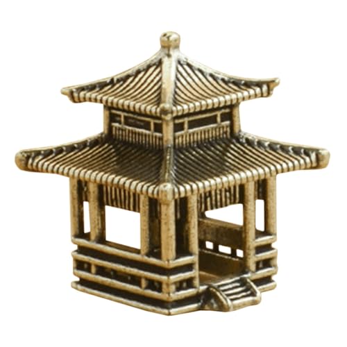 VALICLUD Messing Pavillon Dekoration Miniatur Orientalische Gartenornamente Präzise Handarbeit Desktop Ornament Vielseitige Wohn und Bürodekoration von VALICLUD
