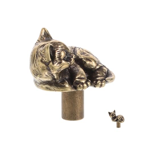 VALICLUD Messing Türgriff Katzenmotiv Vintage Stil Messingknöpfe für Schränke und Schubladen Eleganter Retro Griff für Möbel Einfache Montage Vielseitig für Küche und Badezimmer Geeignet VALICLUD Messing Türgriff Katzenmotiv Vintage Stil Messingknöpfe für Schränke und Schubladen Eleganter Retro Griff für Möbel Einfache Montage Vielseitig für Küche und Badezimmer Geeignet von VALICLUD