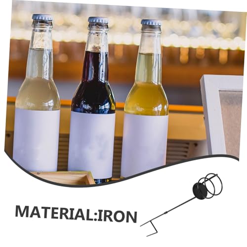 VALICLUD Metall Getränkehalter Standflaschenhalter mit Hohlraum Design für Balkon Garten Strand Outdoor Party Camping Picknick Kompakt Einfach zu Montieren Schwarz Wiederverwendbar von VALICLUD