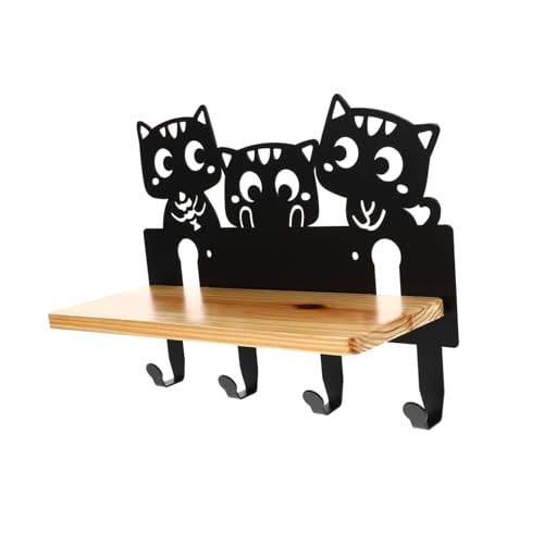 VALICLUD Metall hakenleiste Katzenform Wandmontage Haken Wandaufbewahrung Garderobe Schlüsselhalter Kreatives Design Raumdekoration Platzsparend Schwarz VALICLUD Metall hakenleiste Katzenform Wandmontage Haken Wandaufbewahrung Garderobe Schlüsselhalter Kreatives Design Raumdekoration Platzsparend Schwarz von VALICLUD