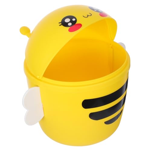 VALICLUD Mini Desktop Müllbehälter mit Klappdeckel Cartoon Design Kompakt und Vielseitig für Büro Küche und Tisch für Kleine Abfälle Geruchsreduzierend und Platzsparend von VALICLUD