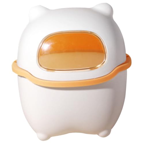 VALICLUD Mini Desktop Mülleimer mit Deckel Niedlicher Bären behälter Praktischer Kleiner Abfalleimer und Aufbewahrungsbox für Büro und Schreibtisch Tragbar Geruchsfrei von VALICLUD