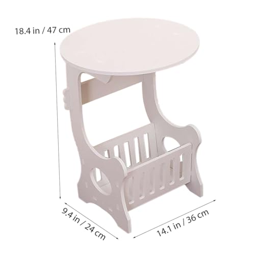 VALICLUD Mini Kaffeetisch Weiß Moderner Rundtisch für Wohnzimmer Schlafzimmer mit Zusätzlichem Stauraum und Zeitschriftenablage Design Kompakte für Kreative Wohnideen VALICLUD Mini Kaffeetisch Weiß Moderner Rundtisch für Wohnzimmer Schlafzimmer mit Zusätzlichem Stauraum und Zeitschriftenablage Design Kompakte für Kreative Wohnideen von VALICLUD
