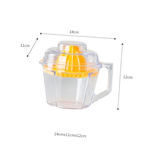 VALICLUD Mini Manueller Zitronenpresse aus Kunststoff Handlicher Saftpressen Küchenhelfer Geeignet für Zitrusfrüchte Wie Orange Zitrone und Grapefruit Tragbar für Picknick und Camping Gelb von VALICLUD