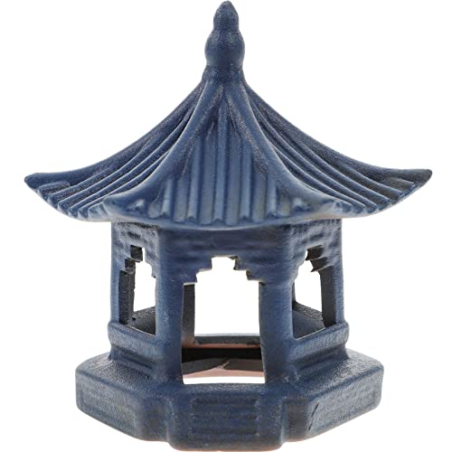 VALICLUD Mini Pagode Statue Fee Garten Miniatur Hexagon Pavilion Figurine Keramik Blumen Vase Micro Landschaft Asiatischen Zen Garten Aquarium Puppenhaus Dekoration von VALICLUD