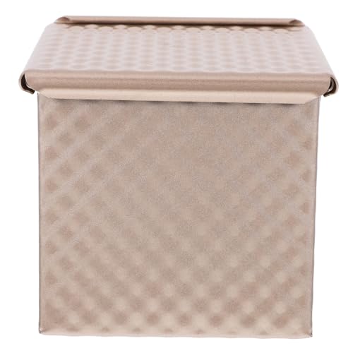 VALICLUD Mini Pullman Toastbackform aus Gewelltem Kohlenstoffstahl Antihaftbeschichtet mit Deckel Platzsparend Mini Quadratische Backform für Backen und Müheloses Reinigen von VALICLUD