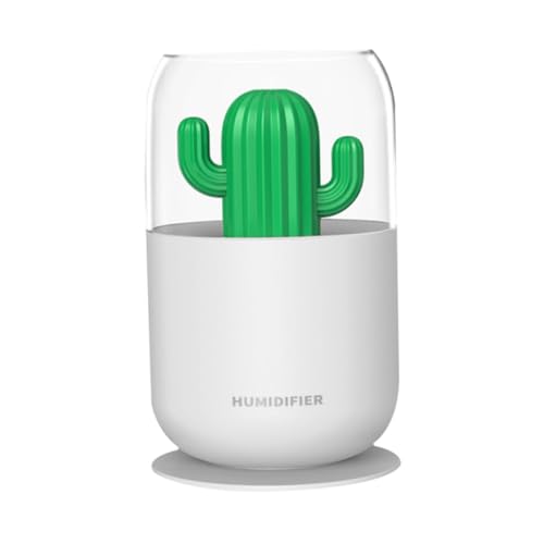 VALICLUD Mini USB Luftbefeuchter Tischgerät Tragbar Kaktus Design mit Nachtlicht für Büro Schlafzimmer Auto USB Anschluss Kompakt Leise Effiziente Luftbefeuchtung von VALICLUD