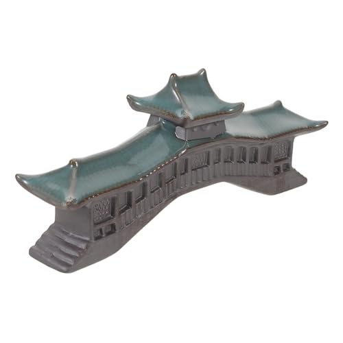 VALICLUD Miniatur-pavillon-Figur Mit Simulationsbrücke Kleines Pagodenmodell Für Aquarium-Dekoration Bonsai-Zen-dekor Mikro-landschaftsdekor Schreibtisch von VALICLUD