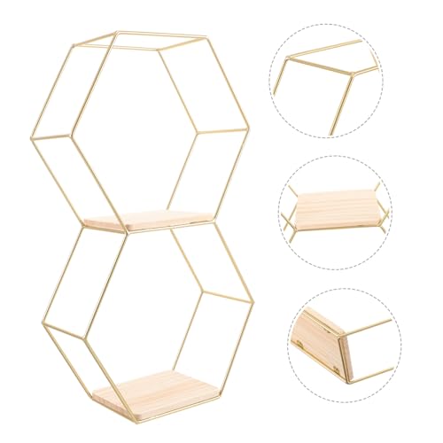 VALICLUD Modernes Sechseckiges Wandregal aus Robustem in Gold Schwebendes Design mit Großer Ablagefläche Vielseitig für Bad Wohnzimmer und Schlafzimmer zur Stilvollen Wanddekoration und VALICLUD Modernes Sechseckiges Wandregal aus Robustem in Gold Schwebendes Design mit Großer Ablagefläche Vielseitig für Bad Wohnzimmer und Schlafzimmer zur Stilvollen Wanddekoration und von VALICLUD