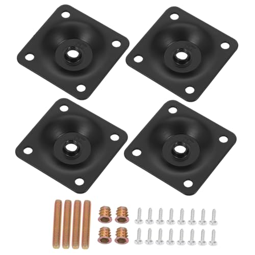 VALICLUD Möbelbein Montageplatten Teilig Flach Schwarz Befestigungsplatten aus Robustem für Sofa Tisch Stuhl Stabile Möbelbein Verbindung und Reparatur von VALICLUD