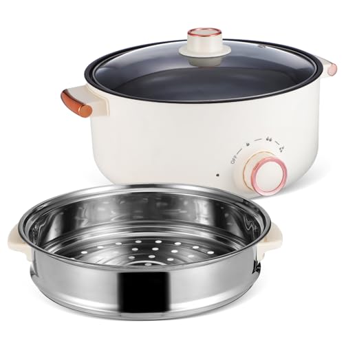 VALICLUD Multifunktionaler Elektrischer Kochtopf Elektroherd Nicht-stick-elektro-topf Topf Elektrisch Elektrischer Topf Zum Kochen Dampftöpfe Zum Kochen Dampftopf Rostfreier Stahl von VALICLUD