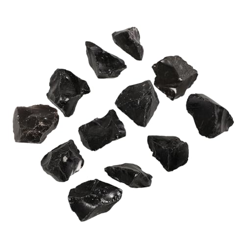 VALICLUD Natürliche Obsidian Dekosteine Unregelmäßige Kristallsteine für Aromatherapie Schmuckherstellung Vase Garten Rustikale Zierkiesel Roh und Farbbeständig von VALICLUD