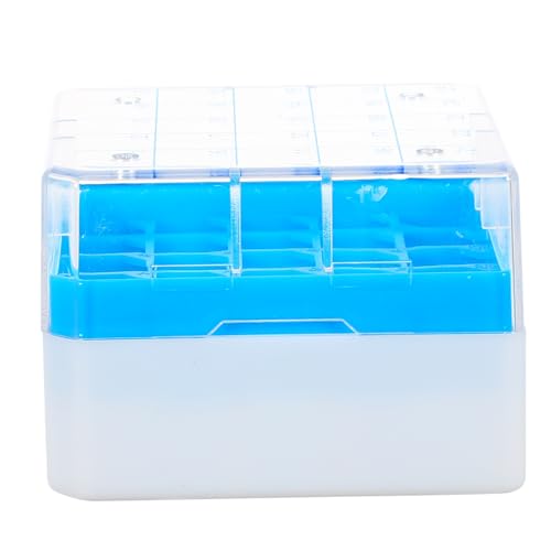 VALICLUD PC Gefrierrohrröhrchen Aufbewahrungsbox aus Polycarbonat mit Transparentem Deckel Alphanumerischem Raster Stoßfest Geeignet für Laborproben Gefrierschrank und von VALICLUD
