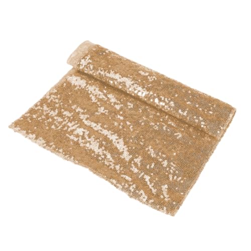 VALICLUD Pailletten Tischläufer Rechteckig Champagnerfarben Glitzerndes Overlay Tischdecke für Hochzeit Party Weihnachten Festliche Tischdeko Robust und Reißfest von VALICLUD