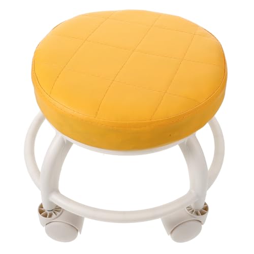 VALICLUD Pediküre Hocker auf Rädern Rad Zu tragbar Rollen Ergonomisch Kosmetikerin Wackelhocker Garagenhocker Nagelstühle Universeller Rollhocker Schuhhocker Plastik Orange von VALICLUD