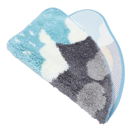 VALICLUD Polyester Bodenmatte rutschfest mit Hervorragender Wasseraufnahme Waschbar Strapazierfähig Niedlicher Halbkreisförmiger Fußmatte für Eingangsbereich Bad und Schlafzimmer Sicherer von VALICLUD