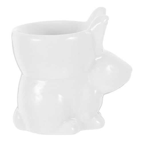VALICLUD Porzellan Eierbecher Osterhase Kleine Hasenform Eierhalter aus Keramik für Frühstück Tischdekoration Ostern Küchentisch Porzellan Eierbecher Ablage Weiß von VALICLUD