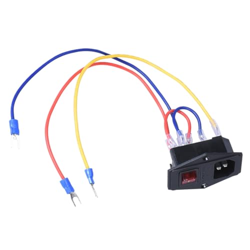 VALICLUD Power Outlet Rocker Switch Modul mit Sicherung für Drucker Zubehör Schwarzer Steckdosen Einlass mit Kabel Korrosionsbeständig und Sicher VALICLUD Power Outlet Rocker Switch Modul mit Sicherung für Drucker Zubehör Schwarzer Steckdosen Einlass mit Kabel Korrosionsbeständig und Sicher von VALICLUD
