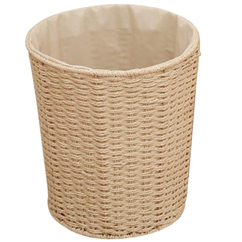 VALICLUD Rattan Abfallkorb Geflochtener Mülleimer für Wohnzimmer Schlafzimmer Küche Umweltfreundlicher Aufbewahrungskorb für Mülltrennung Leicht Praktisch Beige mit Zufälligem Innenfutter VALICLUD Rattan Abfallkorb Geflochtener Mülleimer für Wohnzimmer Schlafzimmer Küche Umweltfreundlicher Aufbewahrungskorb für Mülltrennung Leicht Praktisch Beige mit Zufälligem Innenfutter von VALICLUD
