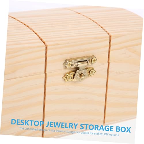 VALICLUD Rechteckige Holz Schmuckbox mit Metallverschluss Kleine Aufbewahrungsbox für Schmuck und Kleinteile Praktische Schmuckschatulle für Wohnzimmer Schlafzimmer Büro Stilvolles Design von VALICLUD