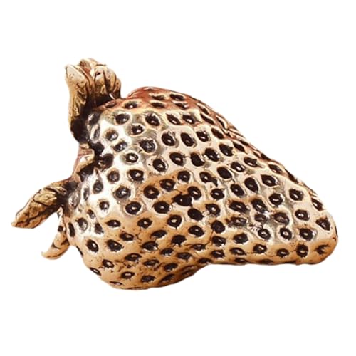 VALICLUD Reines Messing Erdbeer Deko Figur Vintage Desktop Ornament Miniatur Statue Kompakte Langlebig Retro Tischdekoration für Zuhause und Büro von VALICLUD