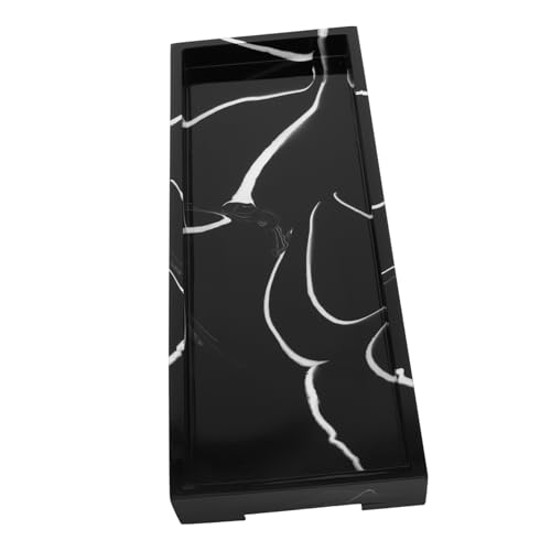 VALICLUD Resin Organizer Tray im Marmor Look Quadratisches Badezimmer Tablett für Schmuck und Toilettenartikel Platzsparend Vielseitig Einsetzbar als Vanity und Aufbewahrungstablett von VALICLUD