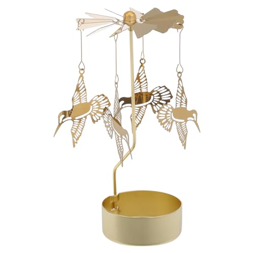 VALICLUD Rotierender Teelichthalter mit Hummingbird Windaktiviertes Kerzenkarussell aus Aromatherapie Diffuser für Wohnraumdekoration Tischdeko Geschenkidee für Romantische Atmosphäre von VALICLUD