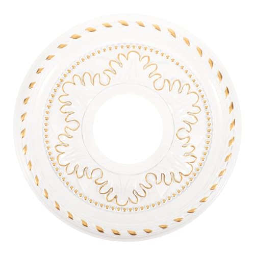 VALICLUD Runde PU Deckenrosette Französischer Stil Dekorative Robuste Deckenmedaillon für Lampen und Ventilatoren Altersbeständig Einfach zu Reinigen Stilvolle Zimmerdekoration Weiß Gold VALICLUD Runde PU Deckenrosette Französischer Stil Dekorative Robuste Deckenmedaillon für Lampen und Ventilatoren Altersbeständig Einfach zu Reinigen Stilvolle Zimmerdekoration Weiß Gold von VALICLUD