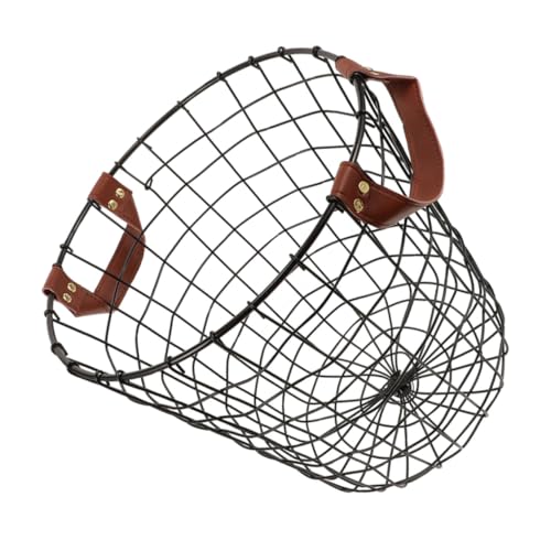 VALICLUD Runder Drahtkorb aus Metall Vielseitiger Aufbewahrungskorb mit Griff Großer Kaminholzbehälter und Wäschekorb im Landhausstil Robuster Metallkorb für Decken Spielsachen und VALICLUD Runder Drahtkorb aus Metall Vielseitiger Aufbewahrungskorb mit Griff Großer Kaminholzbehälter und Wäschekorb im Landhausstil Robuster Metallkorb für Decken Spielsachen und von VALICLUD