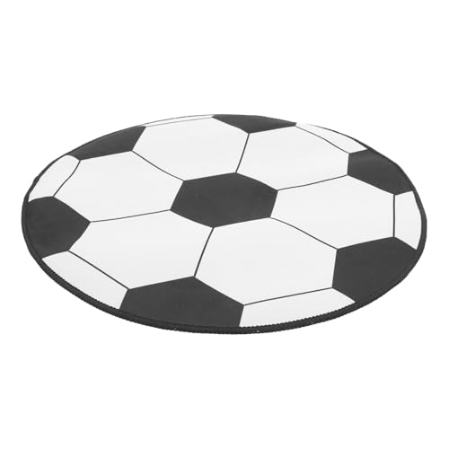 VALICLUD Runder Fußball Teppich Rutschfester Bodenteppich mit Sportlichem Muster Strapazierfähige Matte als Stuhlunterlage und Dekorativer Fußbodenschutz für Wohnzimmer Schlafzimmer Büro von VALICLUD