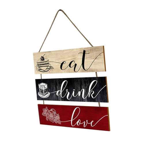 VALICLUD Rustikales Holz Wandhänger Schild Küchenwanddekoration Restaurant Wohnraum Dekor Vintage Holzplakette für Gemütliche Esszimmer und Restaurants von VALICLUD