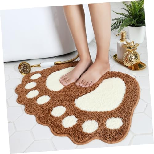 VALICLUD Rutschfester Mikrofaser Badteppich Extra Wasserabsorbierend Waschbar Badezimmermatte Fußmatte Braun Rutsch Badematte für Dusche Wc Flur Wohnzimmer von VALICLUD