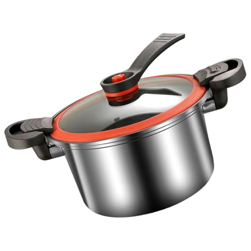 VALICLUD Mikro Schnellkochtopf aus Niederdrucktopf mit Antihaftbeschichtung für Schnelles Kochen für Suppen und Dämpfen mit Glasdeckel von VALICLUD
