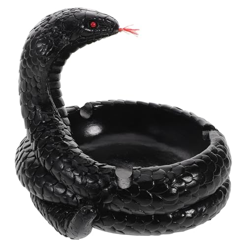 VALICLUD Schwarzes Harz Tablett mit Kreativer Cobra Form Dekoratives Schreibtisch Ornament Leicht zu Reinigen Einzigartiges für Büro Zuhause und Freunde von VALICLUD