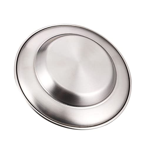 VALICLUD Servierplatte Rund Rostfrei Flacher Boden Stabile Food Serving Plate für Obst Barbecue Snacks Leicht zu Reinigen Praktische Küche Allzweckplatte von VALICLUD