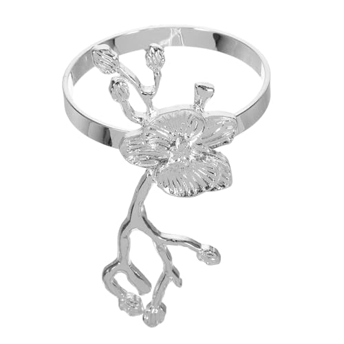 VALICLUD Serviettenring Silber mit Blumenmotiv Wiederverwendbarer Napkin Ring für Hochzeit Festliche Tischdekoration Kleine Feine Verarbeitung Serviettenhalter für Dinner und Party VALICLUD Serviettenring Silber mit Blumenmotiv Wiederverwendbarer Napkin Ring für Hochzeit Festliche Tischdekoration Kleine Feine Verarbeitung Serviettenhalter für Dinner und Party von VALICLUD