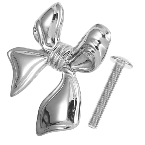 VALICLUD Silberner Messing schrankknauf mit Schleifenform Rostbeständiger Vintage Möbelgriff für Kommode und Kleiderschrank Einfacher Einbau Dekorativer Türknopf für Innenräume VALICLUD Silberner Messing schrankknauf mit Schleifenform Rostbeständiger Vintage Möbelgriff für Kommode und Kleiderschrank Einfacher Einbau Dekorativer Türknopf für Innenräume von VALICLUD