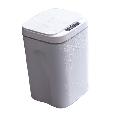 VALICLUD Smart Sensor Mülleimer Weiß USB Wiederaufladbar Kontaktloser Müllbehälter für Küche Wohnzimmer Büro Hohe Kapazität Langlebig Bpa Frei von VALICLUD