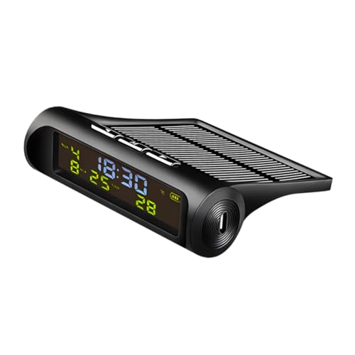 VALICLUD Solarbetriebene Digitale Auto uhr mit Thermometer Anzeige von Datum und Fahrzeugtemperatur Multifunktionales Armaturenbrett display Einfache Montage Energiesparend und Kabellos von VALICLUD