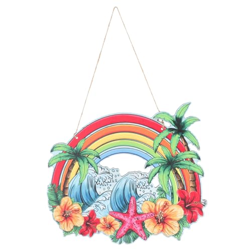 VALICLUD Sommer Holzschild mit Regenbogen Hängeschild für Stranddekoration Willkommen Schild für und Außenbereich für Küche Garten Bar und Partys Aufhängeschnur von VALICLUD