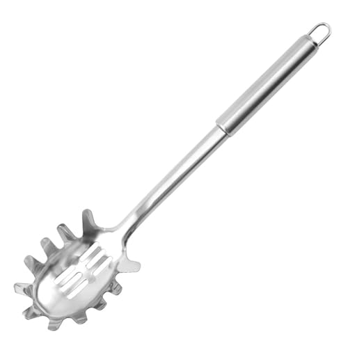VALICLUD Spaghettilöffel aus Edelstahl, Gezackter Pastaheber mit Abflusslöchern für Nudeln Und Antihaftbeschichtete Töpfe VALICLUD Spaghettilöffel aus Edelstahl, Gezackter Pastaheber mit Abflusslöchern für Nudeln Und Antihaftbeschichtete Töpfe von VALICLUD