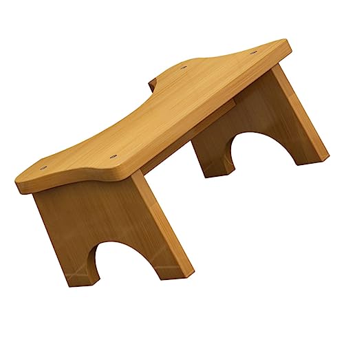 VALICLUD Stabiler Holz Toilettenhocker Badezimmer Fußhocker für Kinder Erwachsene Kompakter Tritthocker aus Holz Praktischer Toilettensitzhocker Verarbeitung für Langlebigkeit von VALICLUD