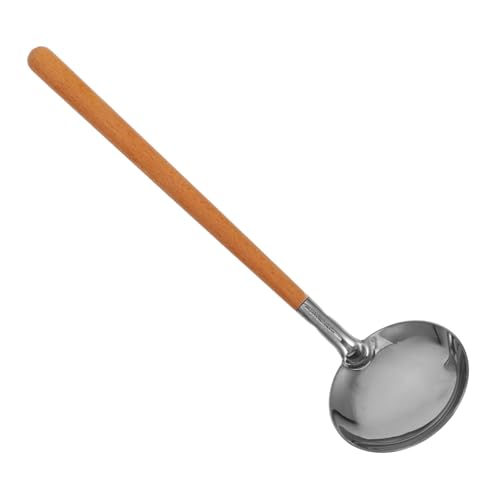 VALICLUD Suppenkelle mit Langem Holzgriff Robustes Küchenbesteck für Servieren und Umrühren Ergonomisch Pflegeleicht Spülmaschinenfest für Haushalt und Gastronomie von VALICLUD