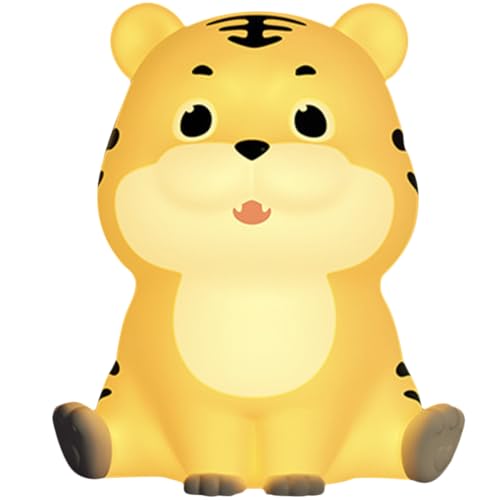 VALICLUD Tiger Silikon Nachtlampe Wiederaufladbare Nachttischlampe für Kinderzimmer Cartoon Tiger Design Energiesparend Warmes Licht für Schlafzimmer VALICLUD Tiger Silikon Nachtlampe Wiederaufladbare Nachttischlampe für Kinderzimmer Cartoon Tiger Design Energiesparend Warmes Licht für Schlafzimmer von VALICLUD