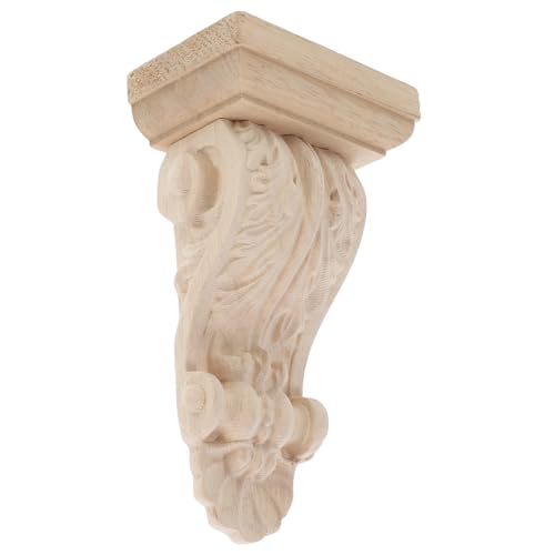 VALICLUD Traditionelle Holzschnitzerei Regalhalterung Roman Säulen Eckornament Holzkonsole Massivholz Dekoratives Wandregal Vintage Landhausstil von VALICLUD