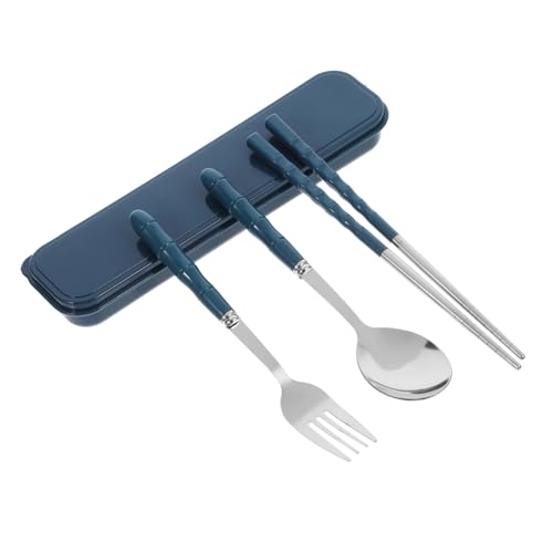 VALICLUD Tragbares Edelstahl Camping Besteck Set Teilig mit Gabel Löffel Essstäbchen Leichtes Reisebesteck für Schule Outdoor Picknick und Büro in Elegantem Blau VALICLUD Tragbares Edelstahl Camping Besteck Set Teilig mit Gabel Löffel Essstäbchen Leichtes Reisebesteck für Schule Outdoor Picknick und Büro in Elegantem Blau von VALICLUD